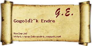 Gogolák Endre névjegykártya